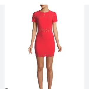 Likely mini dress, size 2, orange pink colour